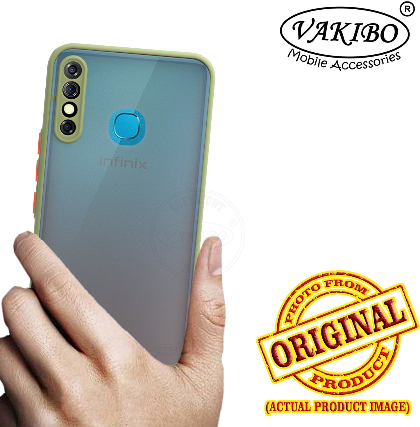 VAKIBO Smoke Design With Camera Protection Light Green Coloured Soft Sides and Hard Back Back Cover Case Suitable for Infinix Hot 8