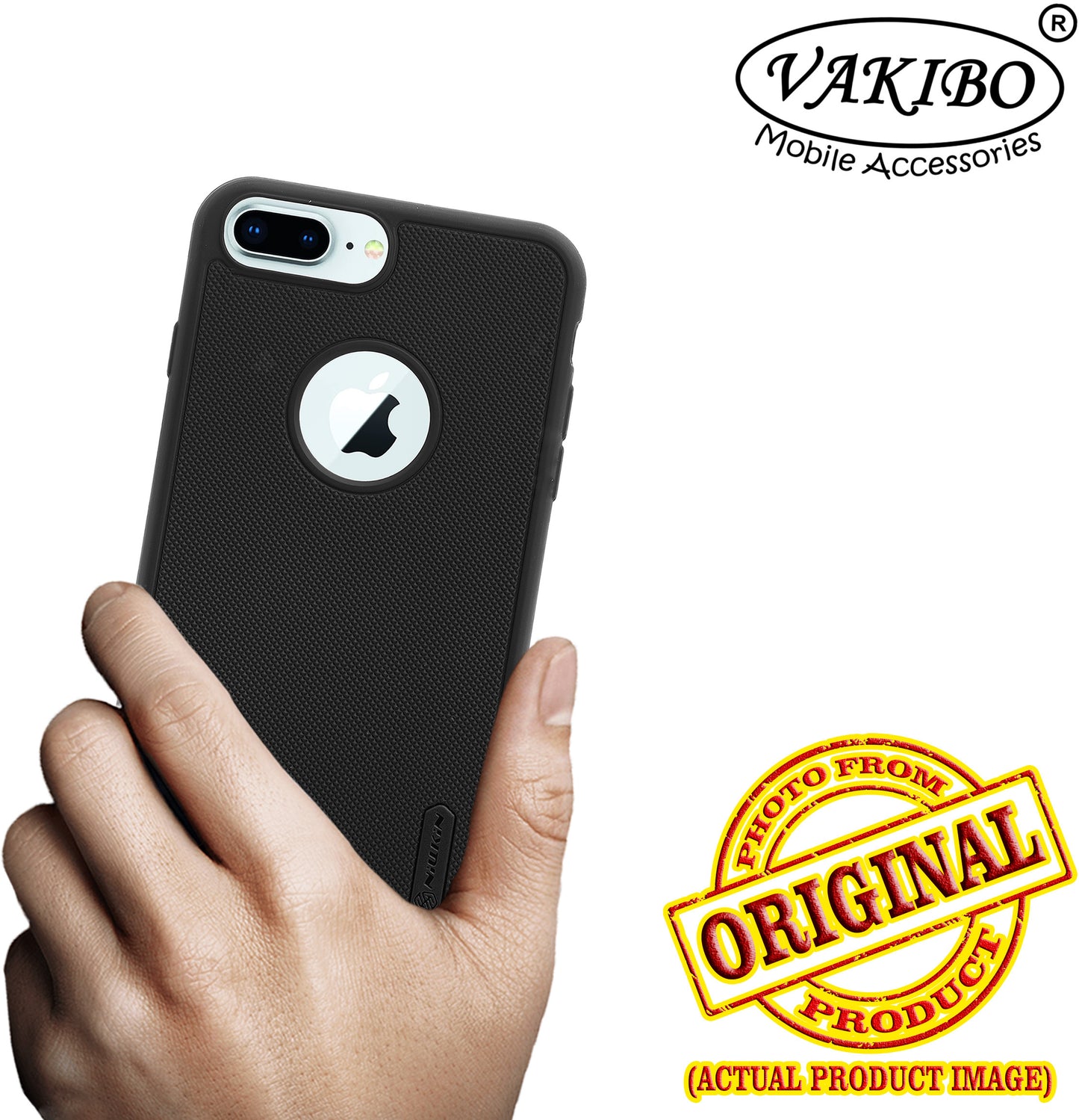 VAKIBO Niukin Dotted Design Black Coloured Soft TPU Rubber Back Cover Case With Camera Protection Ring Suitable for Apple iPhone 6 Plus