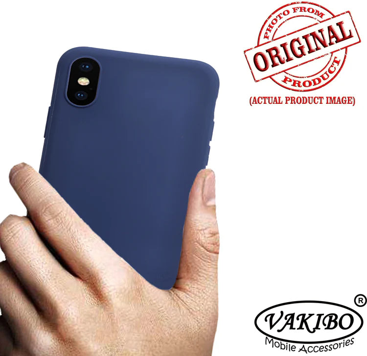 VAKIBO 1.2 MM Thick Blue Coloured Soft TPU Rubber Back Cover Case With Camera Protection Ring Suitable for Apple iPhone XS