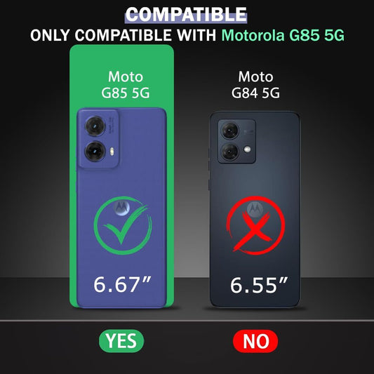 VAKIBO Super Premium Black Border Transparent Case With Corner Protection & Camera Protection Suitable for Moto G85