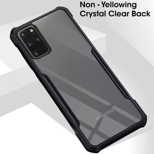 VAKIBO Super Premium Black Border Transparent Case With Corner Protection & Camera Protection Suitable for Samsung S20 Plus