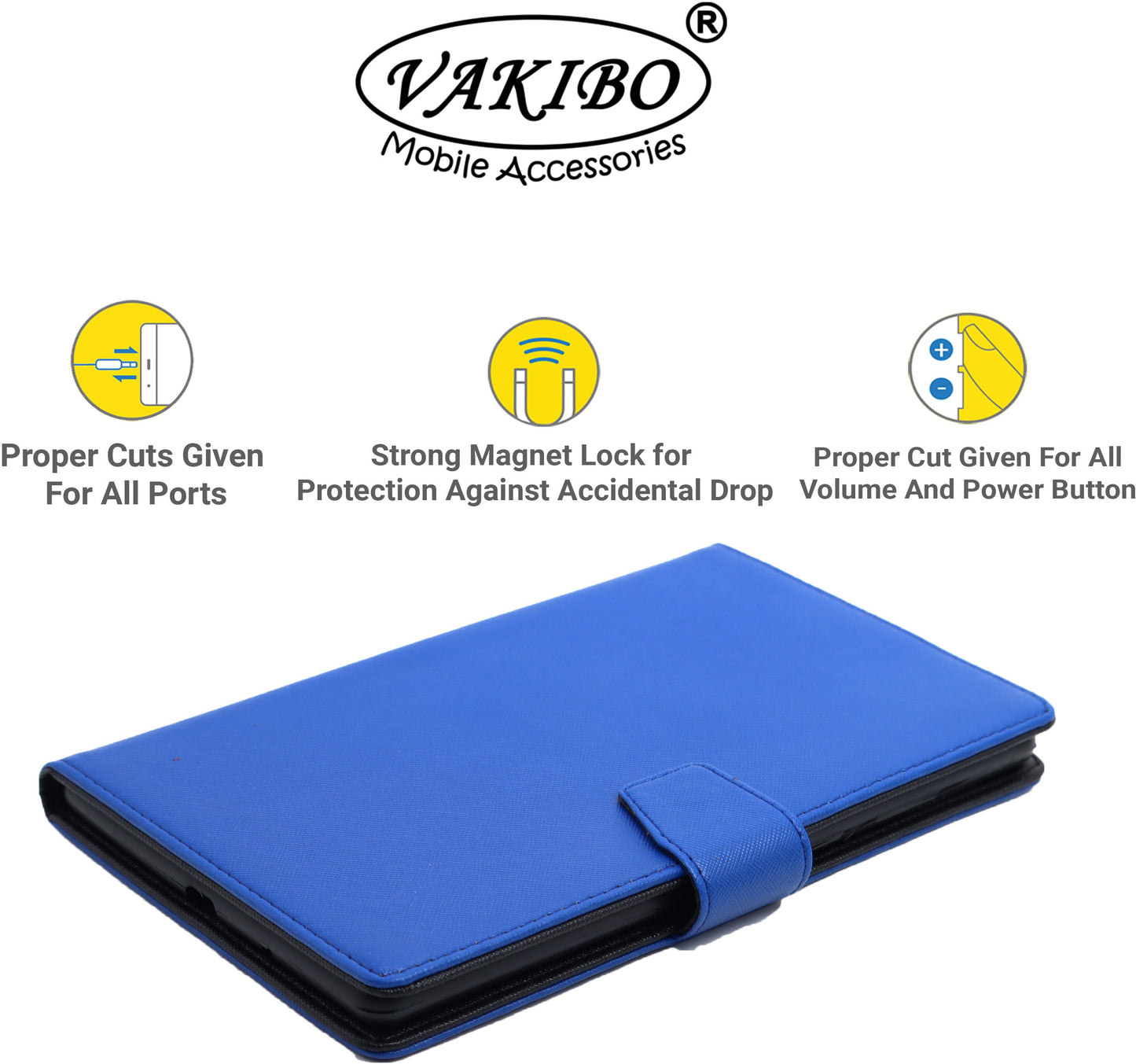 VAKIBO Mercury Premium Blue Coloured made With Canvas and TPU Flip Cover Case Suitable for Lenovo Tab K10