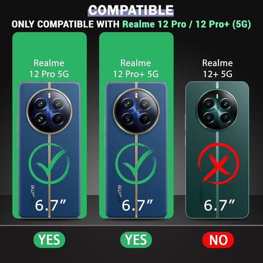 VAKIBO Super Premium Black Border Transparent Case With Corner Protection & Camera Protection Suitable for Realme 12 ProPlus 5G