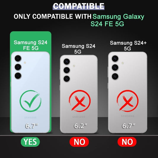 VAKIBO Megnatic Magsafe Black Coloured Soft with Hard back Back Cover Case With Camera Protection Ring Suitable for Samsung Galaxy S24 FE