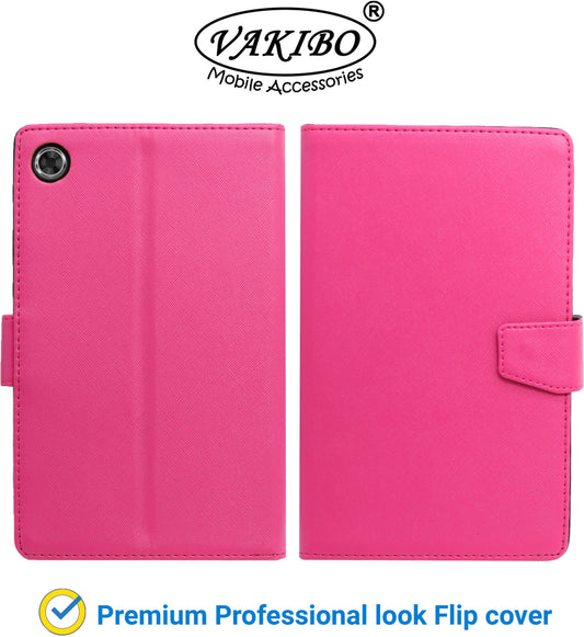 VAKIBO Mercury Premium Pink Coloured made With Canvas and TPU Flip Cover Case Suitable for Moto Tab G20