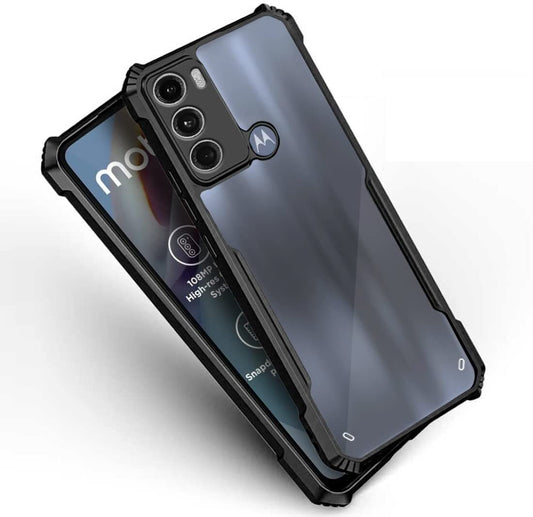 VAKIBO Super Premium Black Border Transparent Case With Corner Protection & Camera Protection Suitable for Moto G40