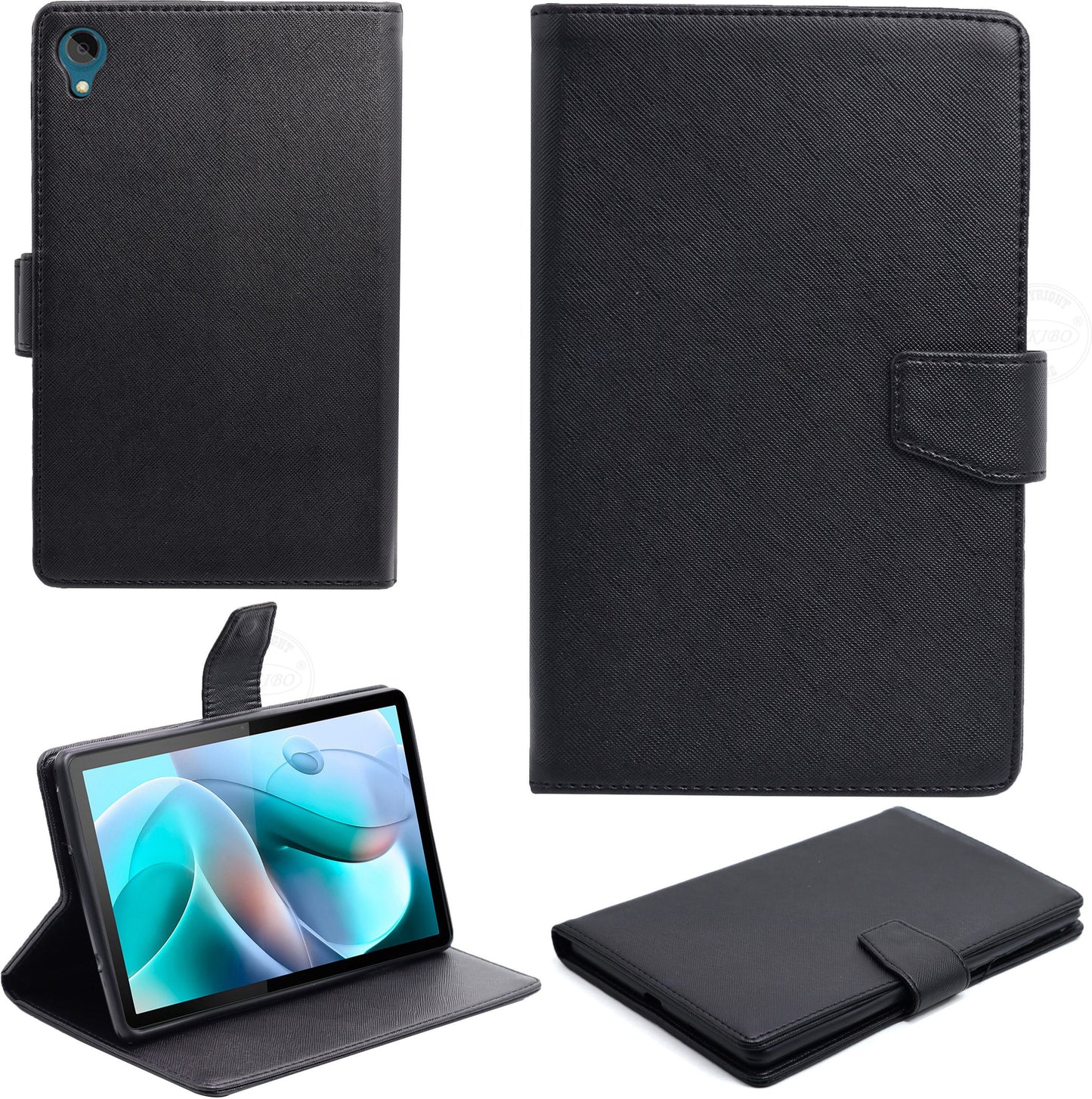 VAKIBO Mercury Premium Black Coloured made With Canvas and TPU Flip Cover Case Suitable for Moto Tab G70