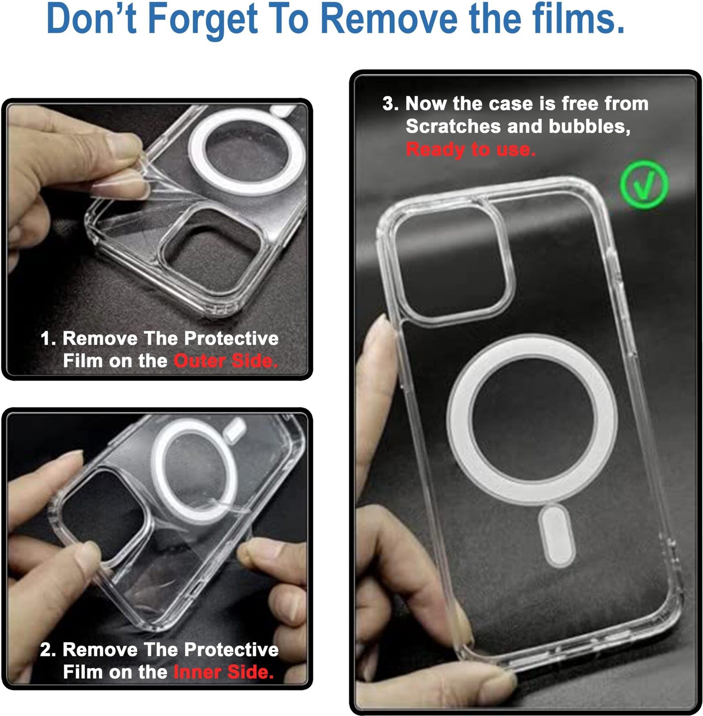 VAKIBO Megnatic Magsafe Transparent Soft with Hard back Back Cover Case With Camera Protection Ring Suitable for Apple iPhone 14