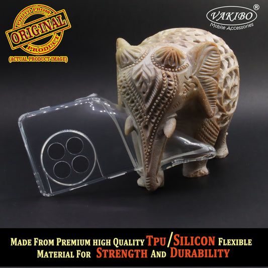 VAKIBO Super Premium Soft TPU Transparent Case With Dustplug,Side Grip,Corner Protection,lanyard Cuts,Camera Protection Suitable for OnePlus 11R