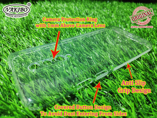 VAKIBO Super Premium Soft TPU Transparent Case With Dustplug,Side Grip,Corner Protection,lanyard Cuts,Camera Protection Suitable for Oneplus 7 Pro