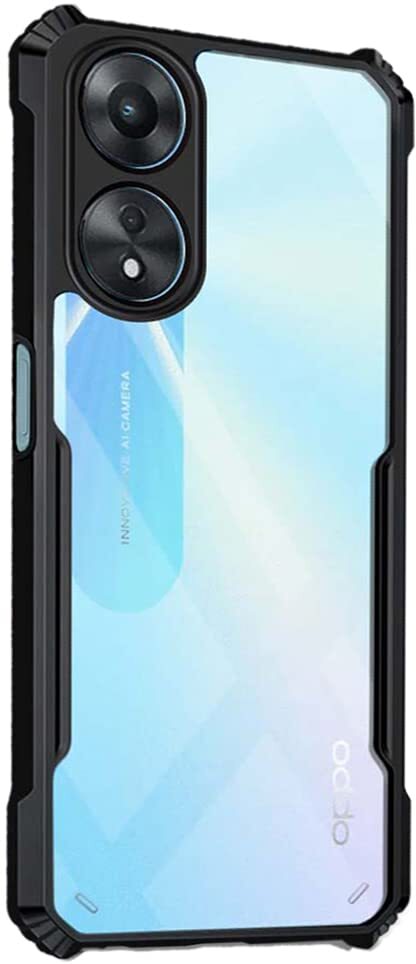 VAKIBO Super Premium Black Border Transparent Case With Corner Protection & Camera Protection Suitable for Oppo A78 5G