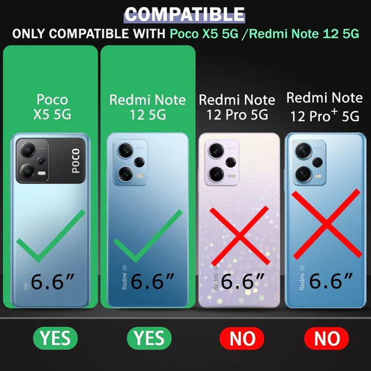 VAKIBO Premium Clear 2MM Thick Transparent Soft TPU Rubber Back Cover Case With Camera Protection Suitable for Mi Poco X5 5G