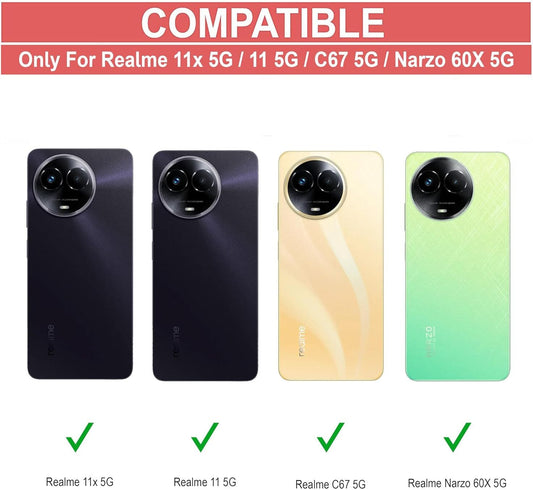 VAKIBO Premium Clear 1.5MM Thick Transparent Soft TPU Rubber Back Cover Case With Camera Protection Suitable for Realme 11X 5G