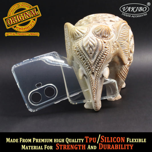 VAKIBO Super Premium Soft TPU Transparent Case With Dustplug,Side Grip,Corner Protection,lanyard Cuts,Camera Protection Suitable for Realme 10 Pro Plus