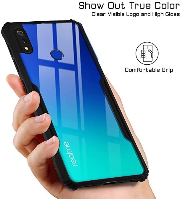 VAKIBO Super Premium Black Border Transparent Case With Corner Protection & Camera Protection Suitable for Realme 3