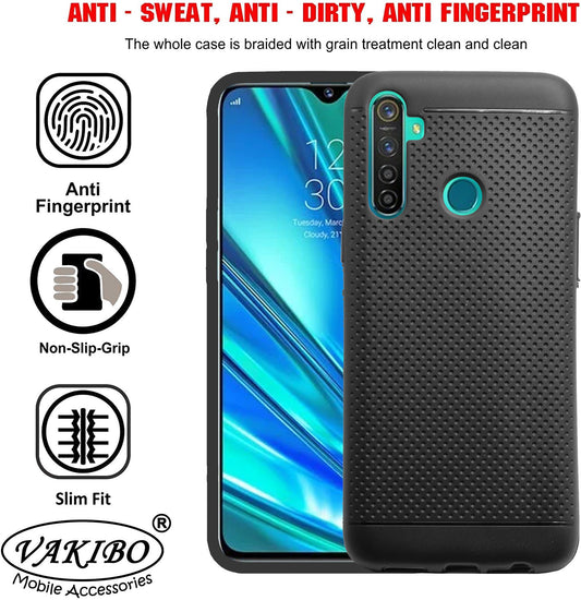 VAKIBO Dotted Design Black Coloured Soft TPU Back Cover Case Suitable for Realme Narzo 20A