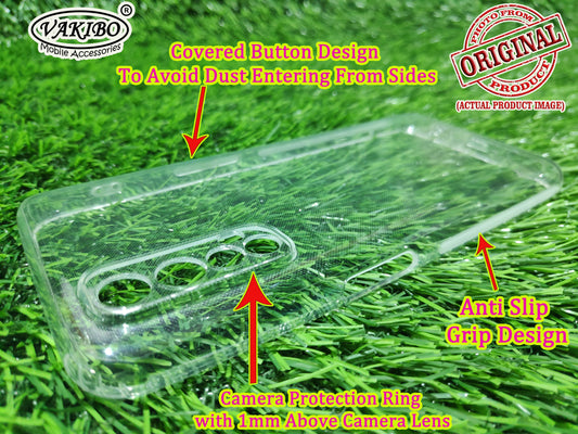 VAKIBO Super Premium Soft TPU Transparent Case With Dustplug,Side Grip,Corner Protection,lanyard Cuts,Camera Protection Suitable for Realme 7