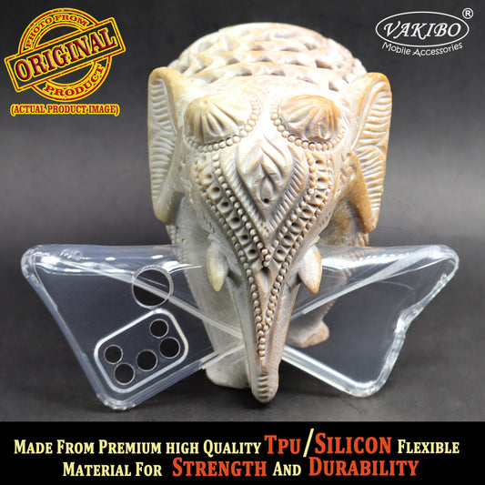 VAKIBO Super Premium Soft TPU Transparent Case With Dustplug,Side Grip,Corner Protection,lanyard Cuts,Camera Protection Suitable for Realme 7i