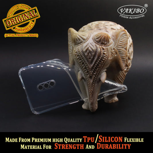 VAKIBO Super Premium Soft TPU Transparent Case With Dustplug,Side Grip,Corner Protection,lanyard Cuts,Camera Protection Suitable for Realme X