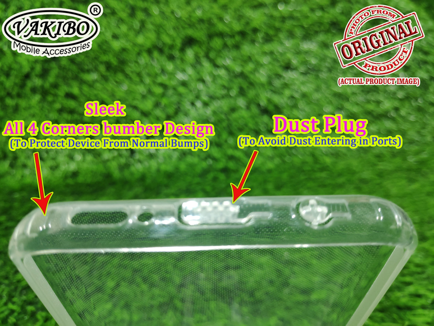 VAKIBO Super Premium Soft TPU Transparent Case With Dustplug,Side Grip,Corner Protection,lanyard Cuts,Camera Protection Suitable for Samsung S9 Plus