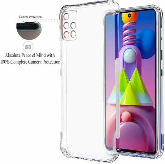 VAKIBO Premium Clear 1.5MM Thick Transparent Soft TPU Rubber Back Cover Case With Camera Protection Suitable for Samsung Galaxy M51