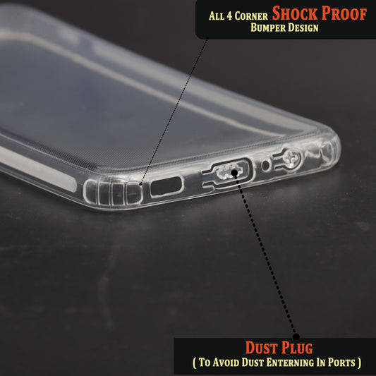 VAKIBO Super Premium Soft TPU Transparent Case With Dustplug,Side Grip,Corner Protection,lanyard Cuts,Camera Protection Suitable for Samsung M12