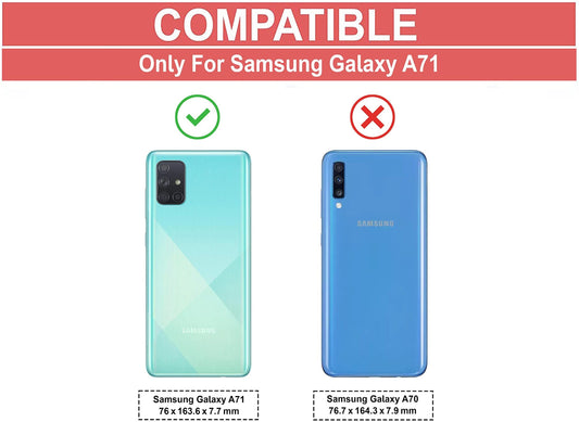 VAKIBO Super Premium Black Border Transparent Case With Corner Protection & Camera Protection Suitable for Samsung A71