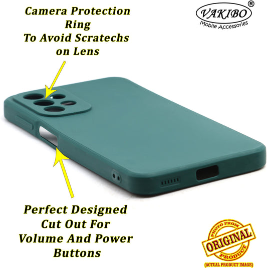 VAKIBO Matte 1.5 MM Thick With Camera Protection Green Coloured Soft TPU Rubber Back Cover Case Suitable for Samsung Galaxy A73