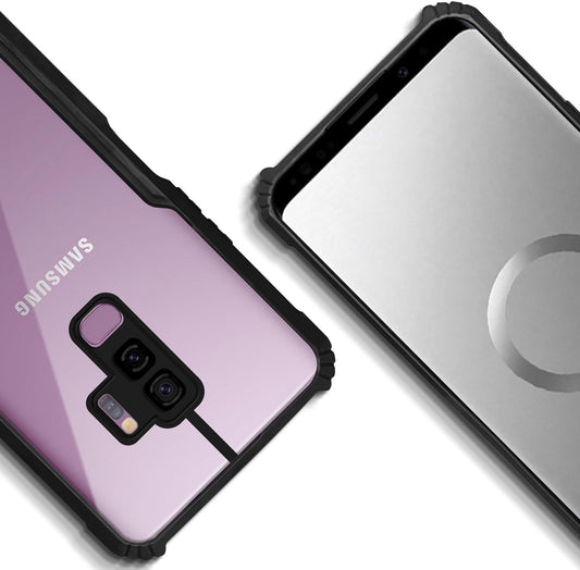 VAKIBO Super Premium Black Border Transparent Case With Corner Protection & Camera Protection Suitable for Samsung S9 Plus