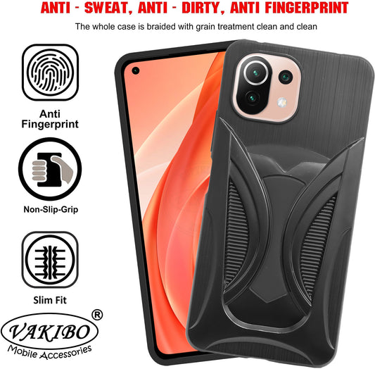 VAKIBO 3D Designer Black Coloured Soft TPU Back Cover Case Suitable for Mi 11 Lite NE