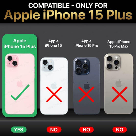 VAKIBO Super Premium Black Border Transparent Case With Corner Protection & Camera Protection Suitable for iPhone 15 Plus