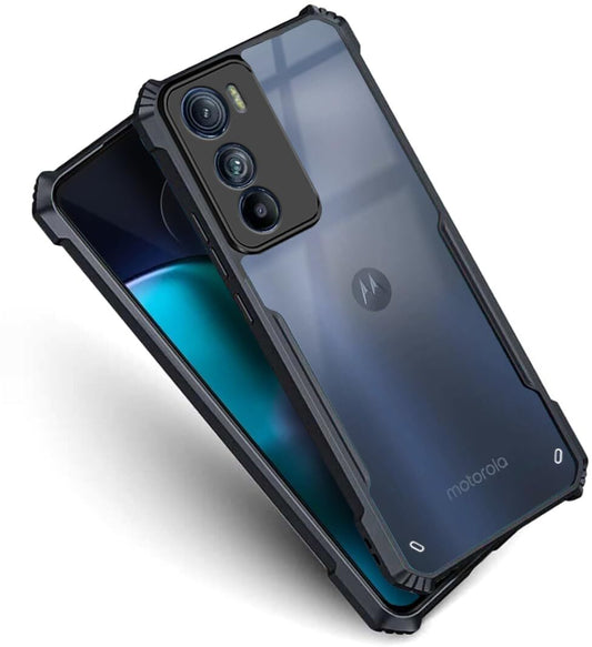 VAKIBO Super Premium Black Border Transparent Case With Corner Protection & Camera Protection Suitable for Moto Edge 30