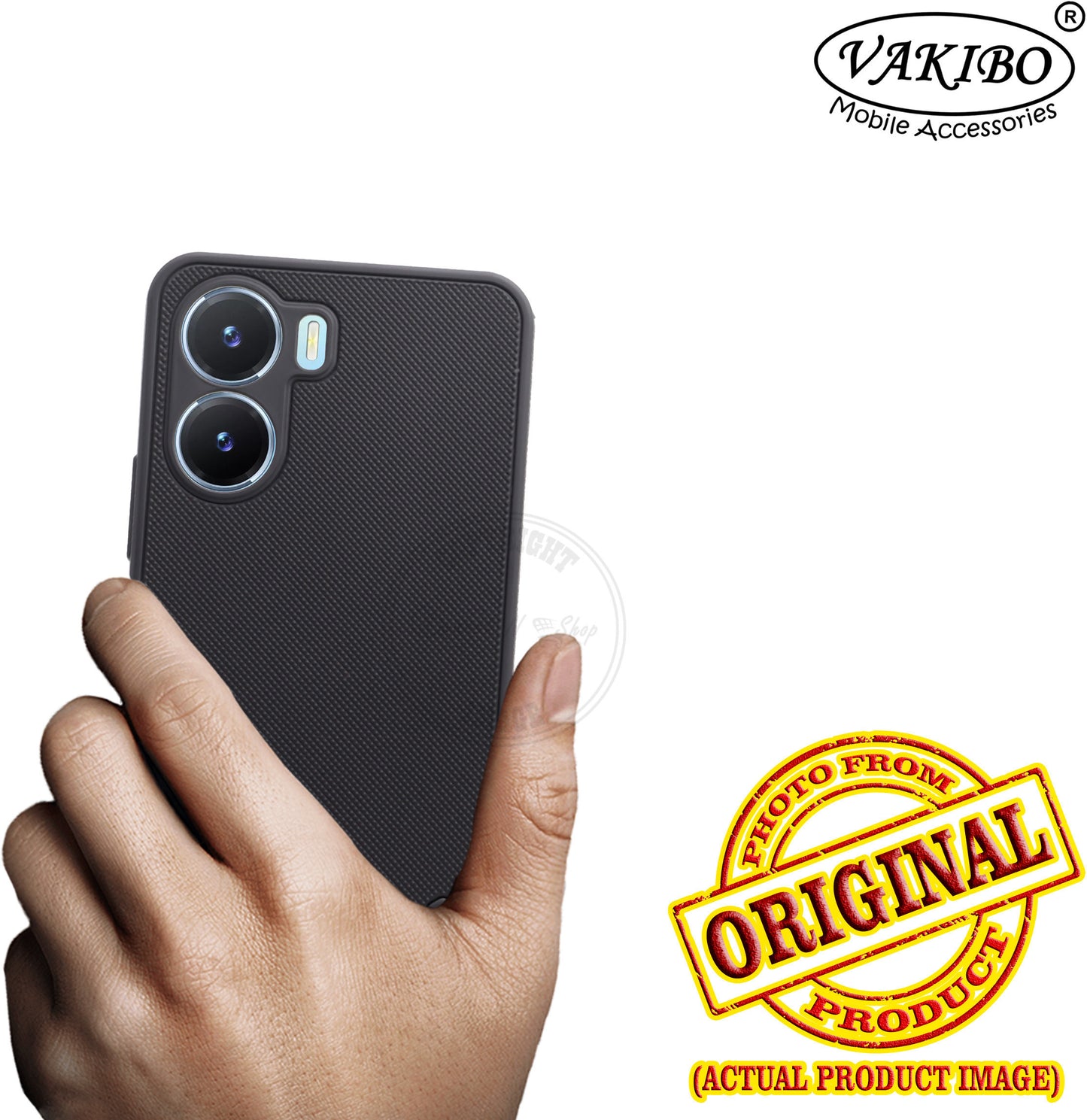 VAKIBO Dotted Black Coloured Made with Silicon Rubber TPU Back Cover Case Suitable for Vivo Y16