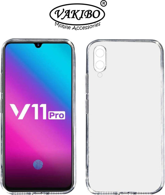 VAKIBO Super Premium Soft TPU Transparent Case With Dustplug,Side Grip,Corner Protection,lanyard Cuts,Camera Protection Suitable for Vivo V11 Pro