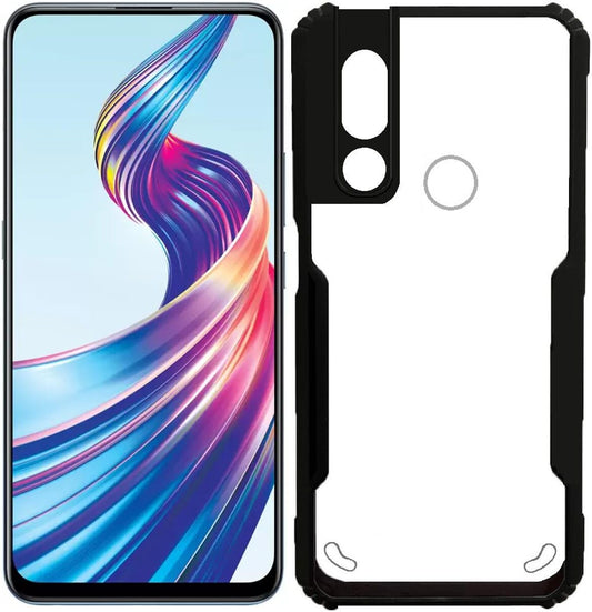 VAKIBO Super Premium Black Border Transparent Case With Corner Protection & Camera Protection Suitable for Vivo V15