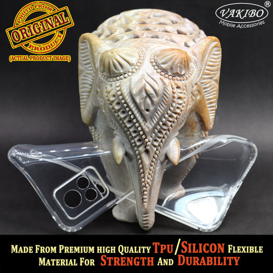 VAKIBO Super Premium Soft TPU Transparent Case With Dustplug,Side Grip,Corner Protection,lanyard Cuts,Camera Protection Suitable for Vivo V20