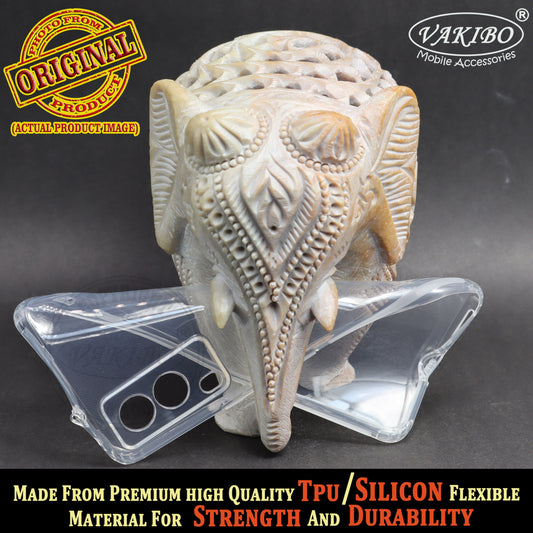 VAKIBO Super Premium Soft TPU Transparent Case With Dustplug,Side Grip,Corner Protection,lanyard Cuts,Camera Protection Suitable for Vivo V21E