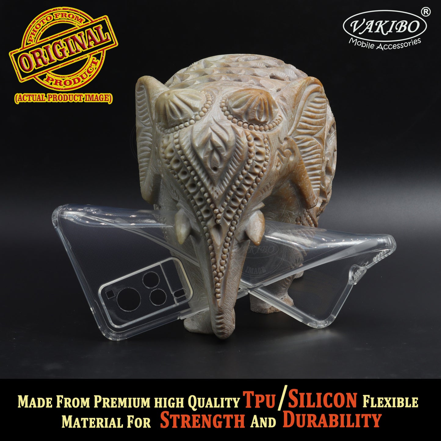 VAKIBO Super Premium Soft TPU Transparent Case With Dustplug,Side Grip,Corner Protection,lanyard Cuts,Camera Protection Suitable for Vivo X60