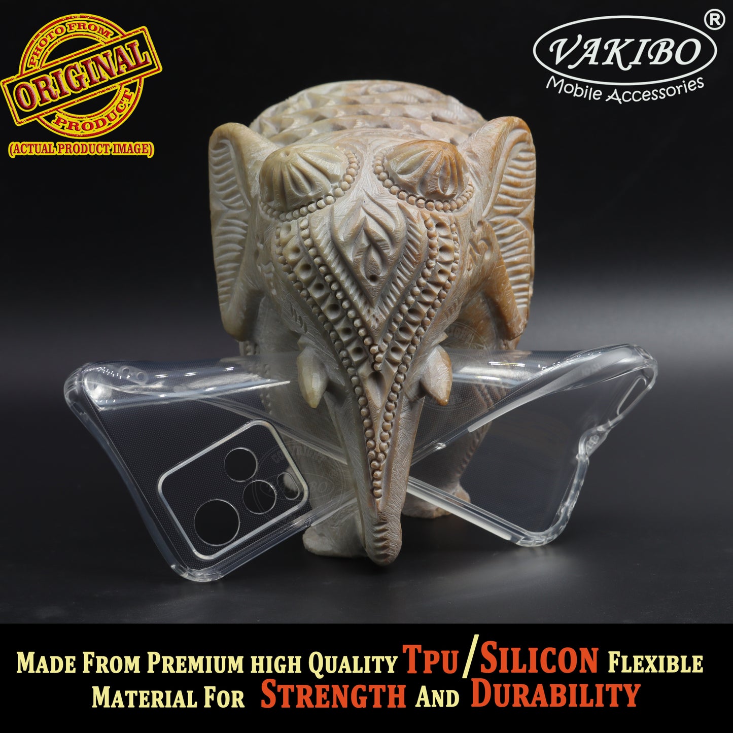 VAKIBO Super Premium Soft TPU Transparent Case With Dustplug,Side Grip,Corner Protection,lanyard Cuts,Camera Protection Suitable for Vivo Y33T