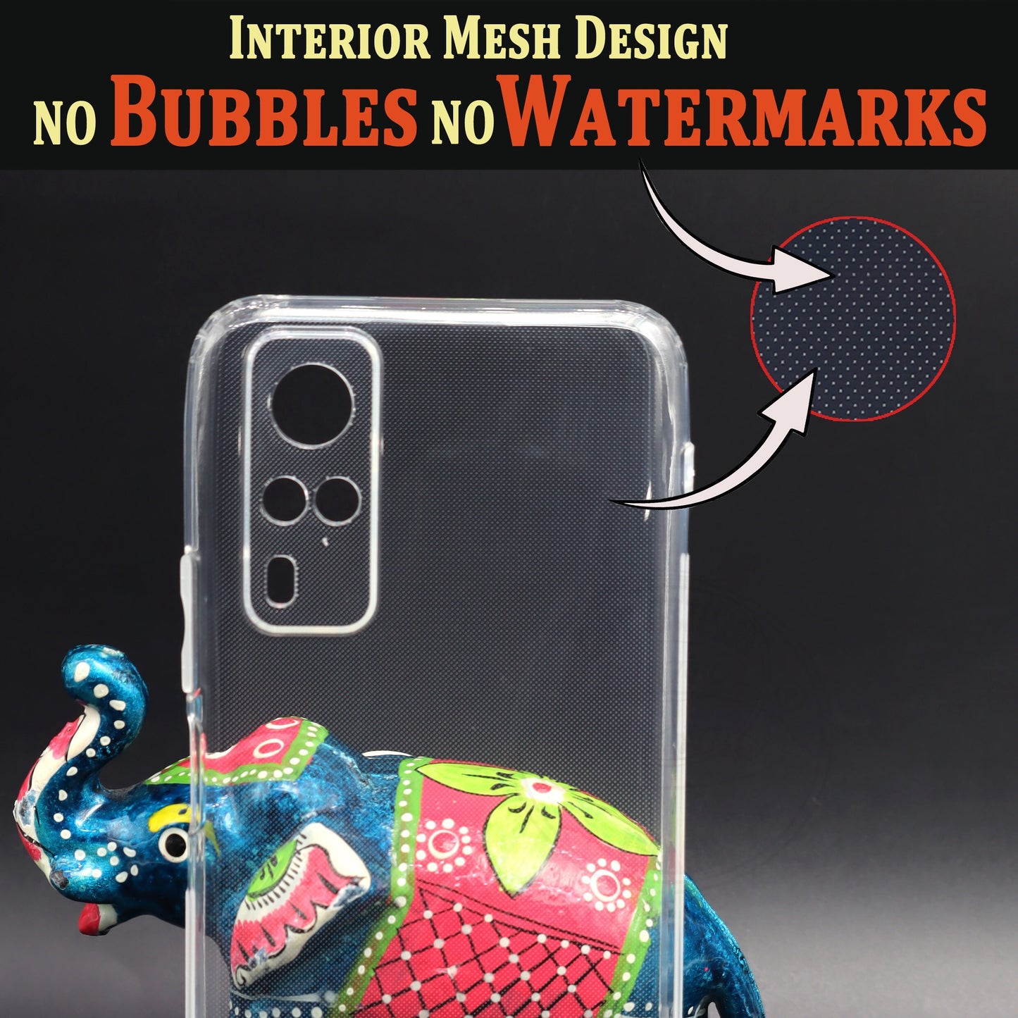VAKIBO Super Premium Soft TPU Transparent Case With Dustplug,Side Grip,Corner Protection,lanyard Cuts,Camera Protection Suitable for Vivo Y53S