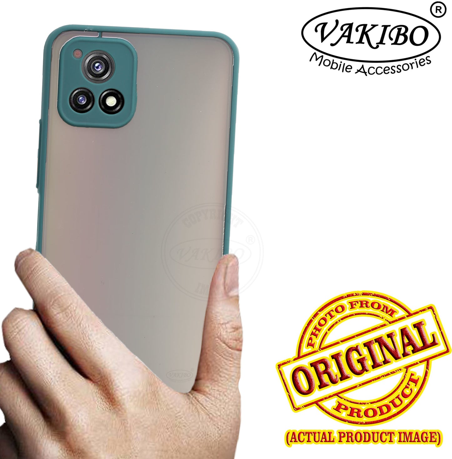 VAKIBO Smoke Design With Camera Protection Green Coloured Soft Sides and Hard Back Back Cover Case Suitable for Vivo Y52s