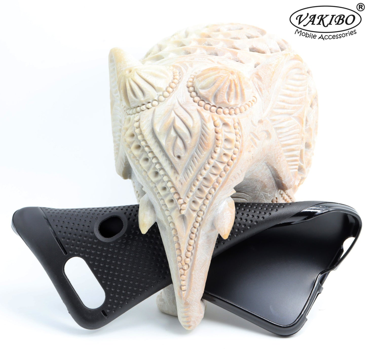 VAKIBO Dotted Design Black Coloured Soft TPU Back Cover Case Suitable for Oppo A12