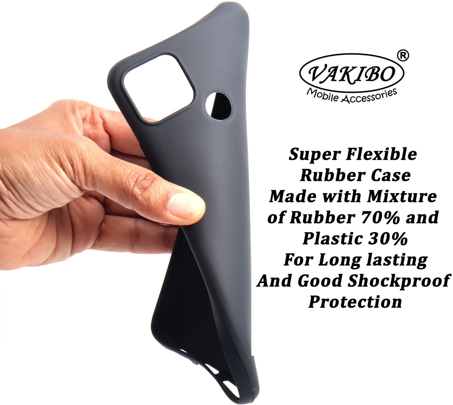 VAKIBO Matte Frosted Black Coloured Soft TPU Back Cover Case Suitable for Realme C25s