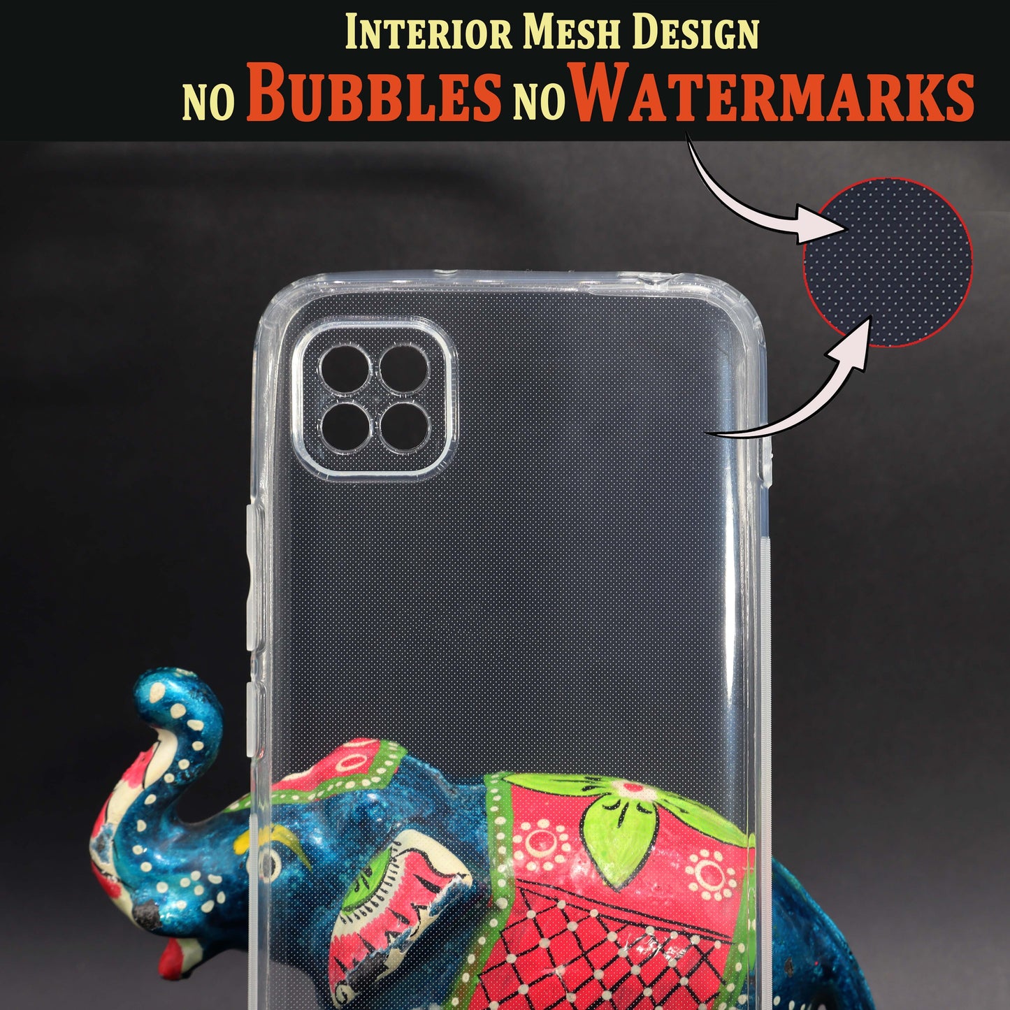 VAKIBO Super Premium Soft TPU Transparent Case With Dustplug,Side Grip,Corner Protection,lanyard Cuts,Camera Protection Suitable for Poco C3