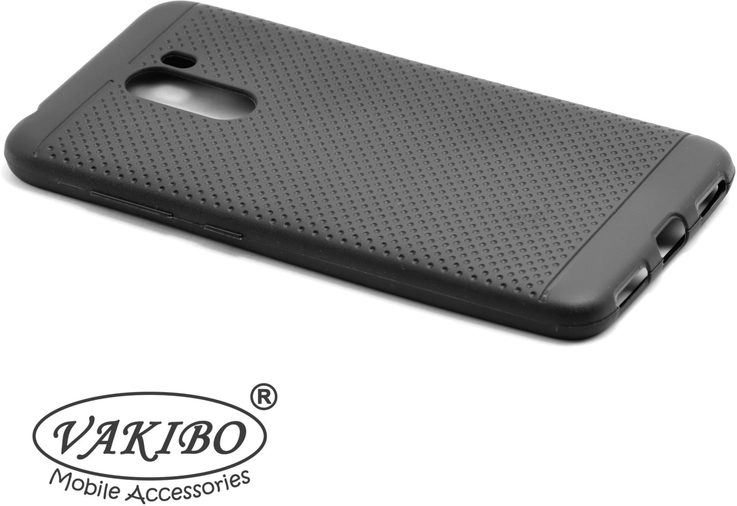VAKIBO Dotted Design Black Coloured Soft TPU Back Cover Case Suitable for Mi Poco F1