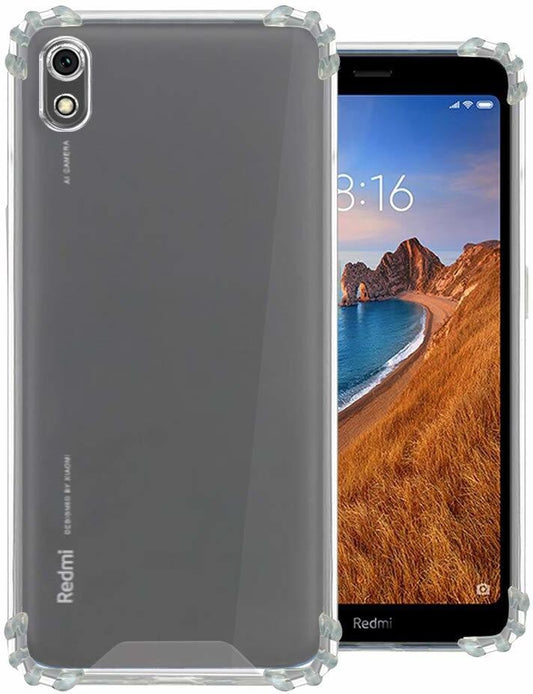 VAKIBO Super Premium Soft TPU Transparent Case With Dustplug,Side Grip,Corner Protection,lanyard Cuts,Camera Protection Suitable for MI Redmi 7A