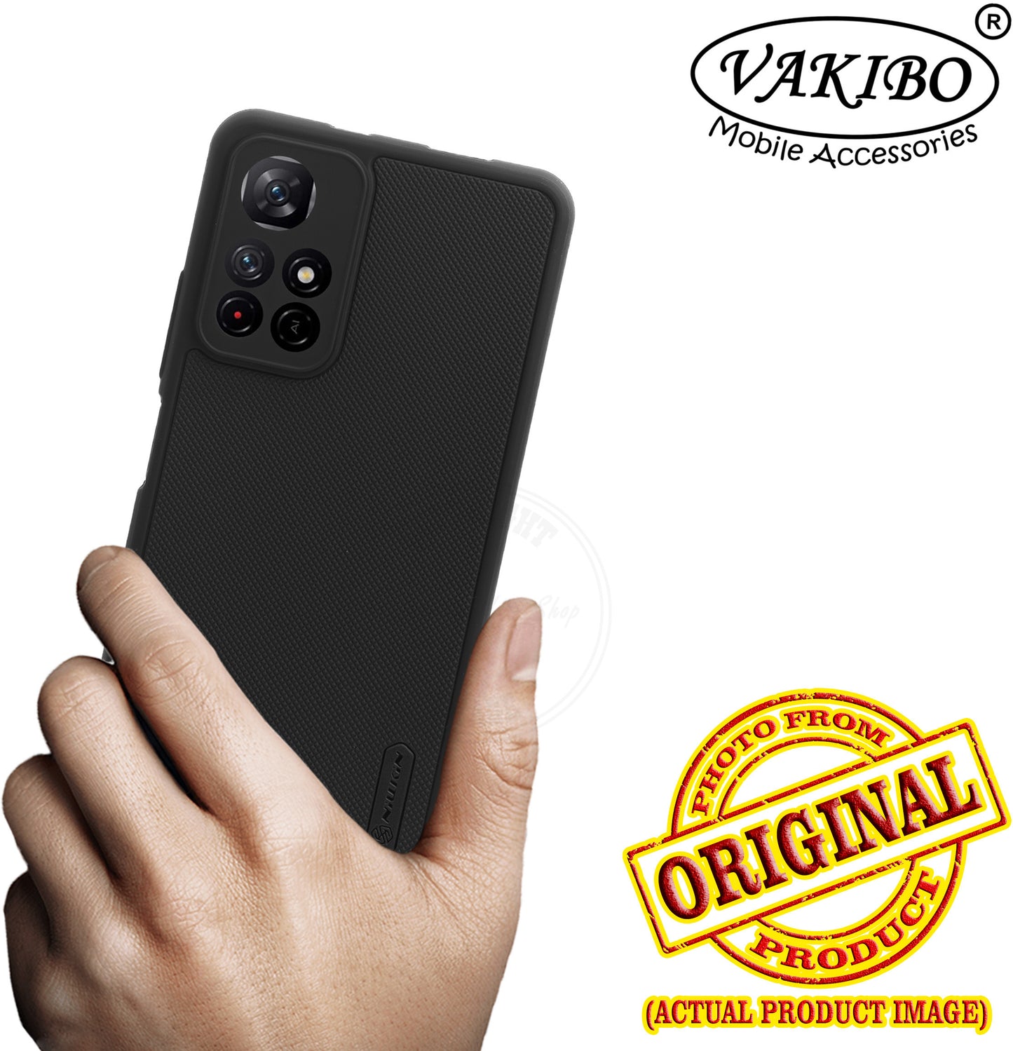 VAKIBO Niukin Dotted Design Black Coloured Soft TPU Rubber Back Cover Case With Camera Protection Ring Suitable for Mi Redmi Note 11T
