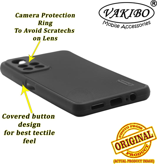 VAKIBO Niukin Dotted Design Black Coloured Soft TPU Rubber Back Cover Case With Camera Protection Ring Suitable for Mi Redmi Note 11T