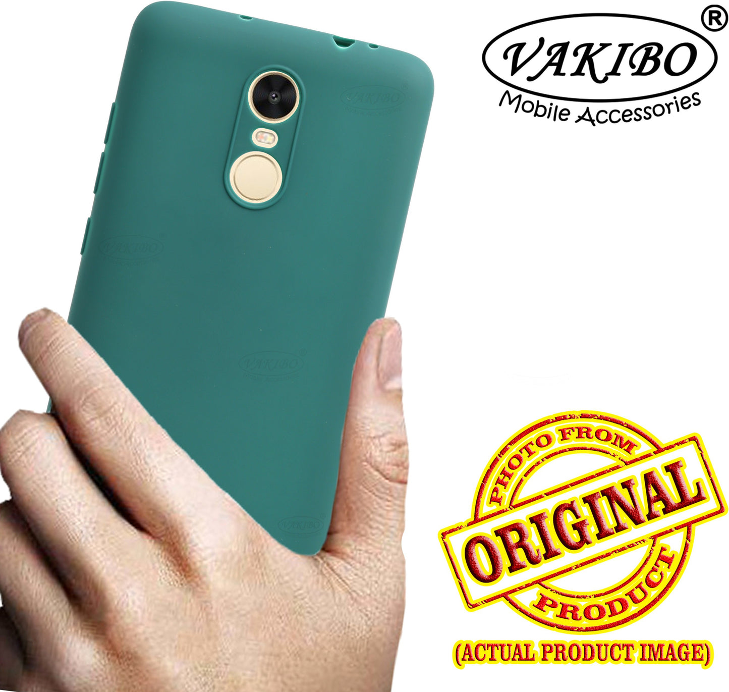 VAKIBO 1.2 MM Thick Green Coloured Soft TPU Rubber Back Cover Case With Camera Protection Ring Suitable for MI Redmi Note 3