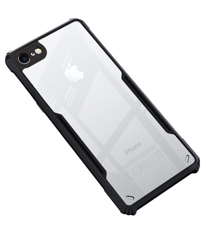 VAKIBO Super Premium Black Border Transparent Case With Corner Protection & Camera Protection Suitable for iPhone SE 2020